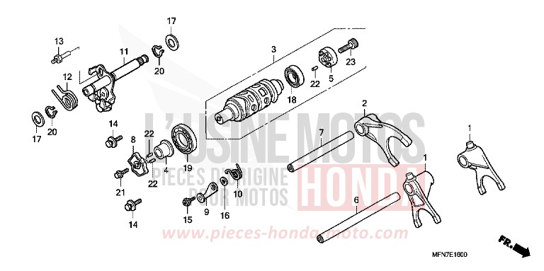 BARILLET DE SELECTION de CB1000R MAT CYNOS GRAY METALLIC (NH312F) de 2012