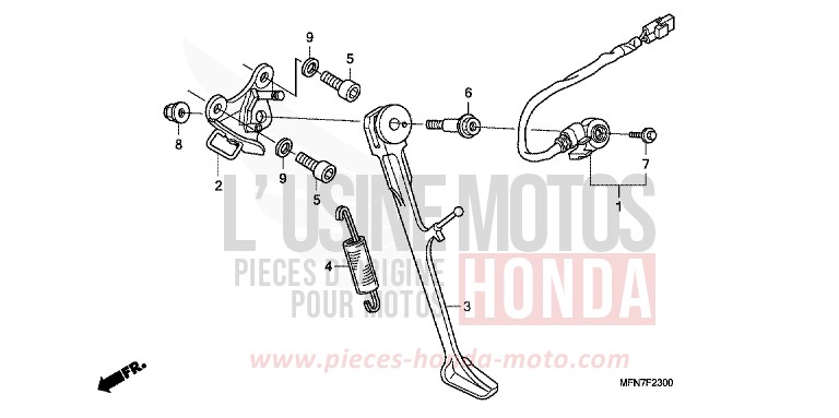 BEQUILLE de CB1000R MAT CYNOS GRAY METALLIC (NH312F) de 2012