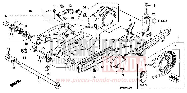 BRAS OSCILLANT de CB1000R MAT CYNOS GRAY METALLIC (NH312F) de 2012