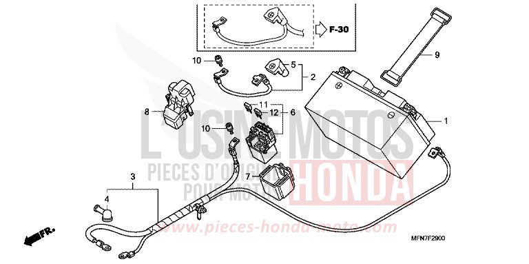 BATTERIE de CB1000R MAT CYNOS GRAY METALLIC (NH312F) de 2012