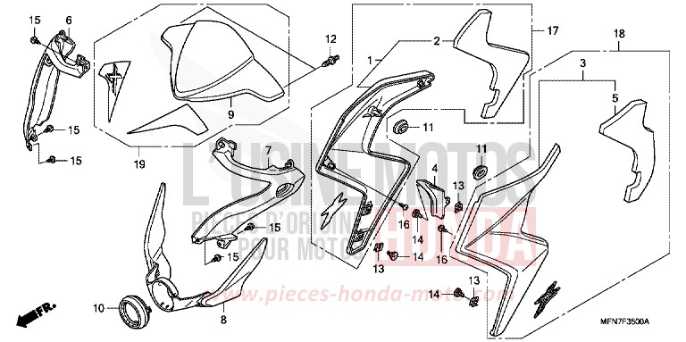 CAPOT de CB1000R MAT CYNOS GRAY METALLIC (NH312F) de 2012