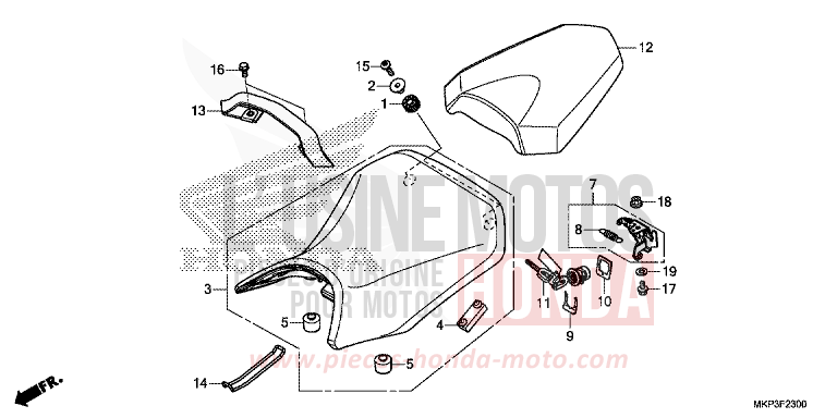 SIEGE de CBR500R MAT AXIS GRAY METALLIC (NH303) 2021