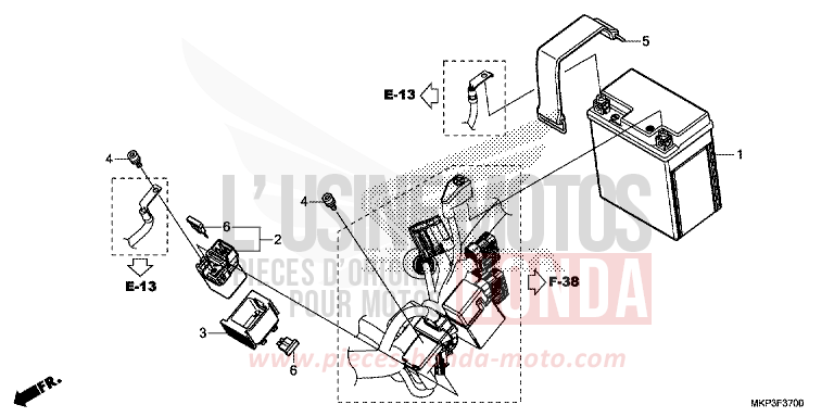 BATTERIE de CBR500R MAT AXIS GRAY METALLIC (NH303) 2021