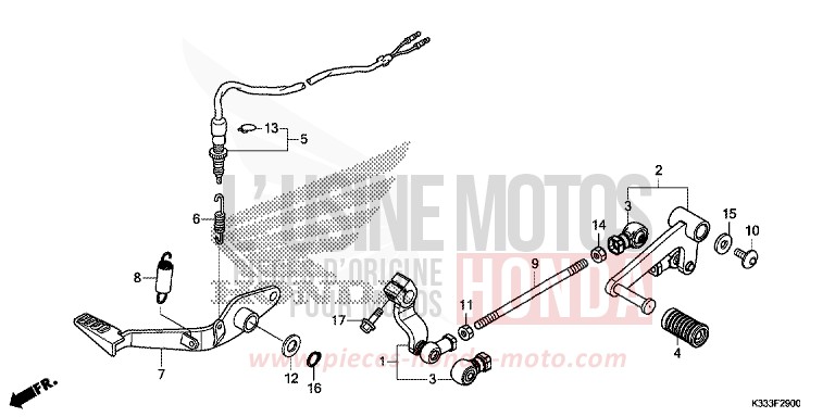 PEDAL de CBR300R LEMON ICE YELLOW (Y196) de 2015