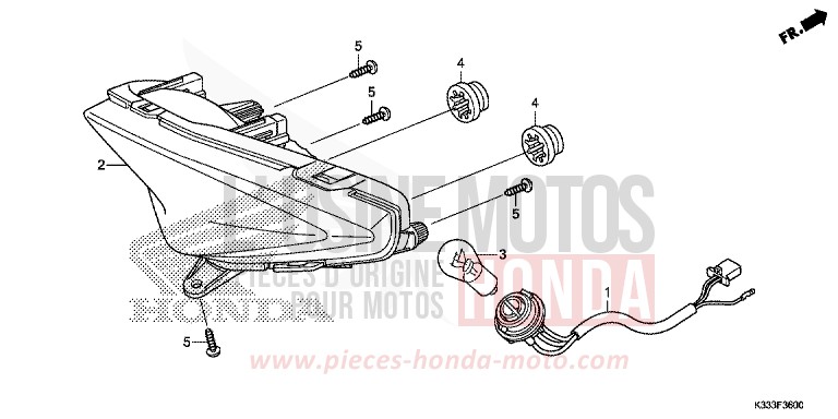 HECKLEUCHTE de CBR300R LEMON ICE YELLOW (Y196) de 2015