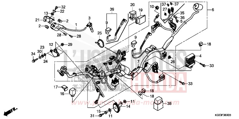 KABELBAUM de CBR300R NITRIC ORANGE (YR271) de 2016