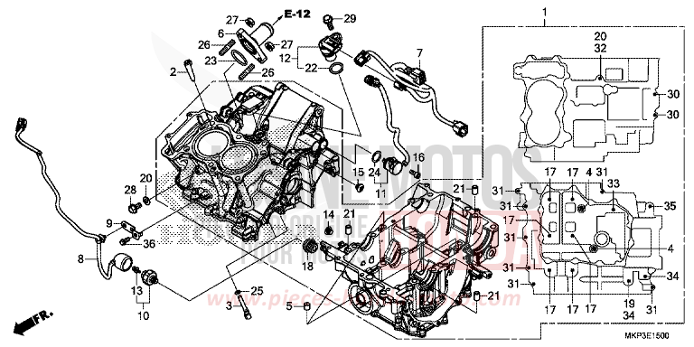 CARTER MOTEUR de CBR500R PEARL METALLOID WHITE (NHA96) 2021
