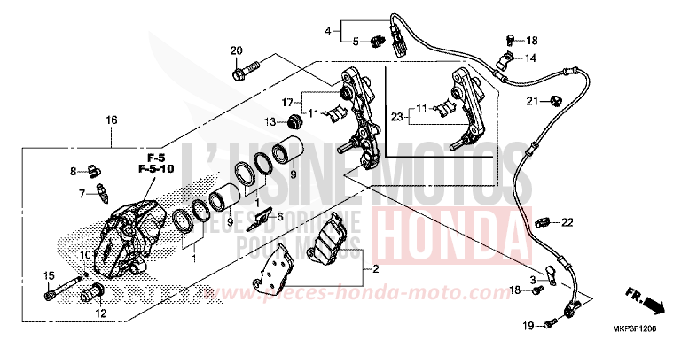 ETRIER DE FREIN AVANT (CBR500RK,CBR500RAK/L/M) de CBR500R PEARL METALLOID WHITE (NHA96) 2021