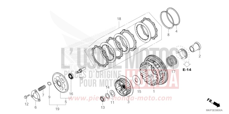 EMBRAYAGE de CBR500R GRAND PRIX RED (R380) 2022