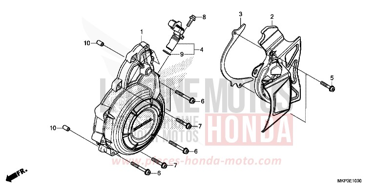COUVERCLE DE GENERATEUR C.A. de CBR500R GRAND PRIX RED (R380) 2022