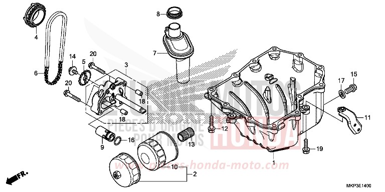 CARTER D'HUILE/POMPE A HUILE de CBR500R GRAND PRIX RED (R380) 2022