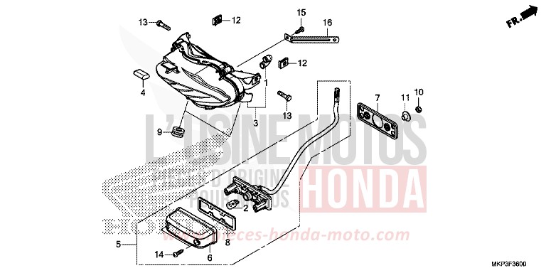 FEU ARRIERE de CBR500R GRAND PRIX RED (R380) 2022