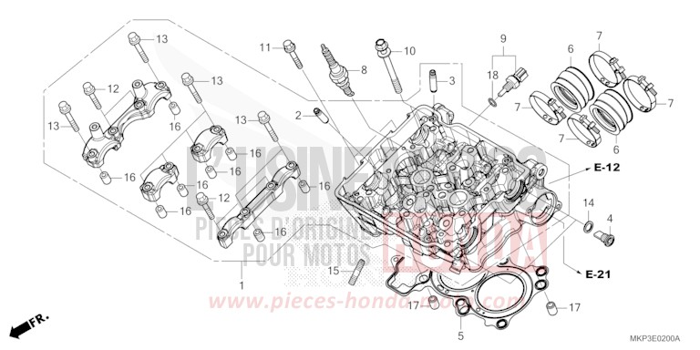 CULASSE de CBR500R MAT GUNPOWDER BLACK METALLIC (NH436) 2022