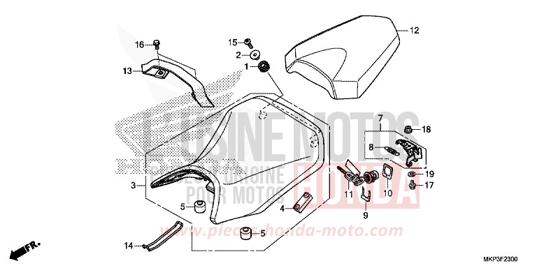 SIEGE de CBR500R MAT GUNPOWDER BLACK METALLIC (NH436) 2022