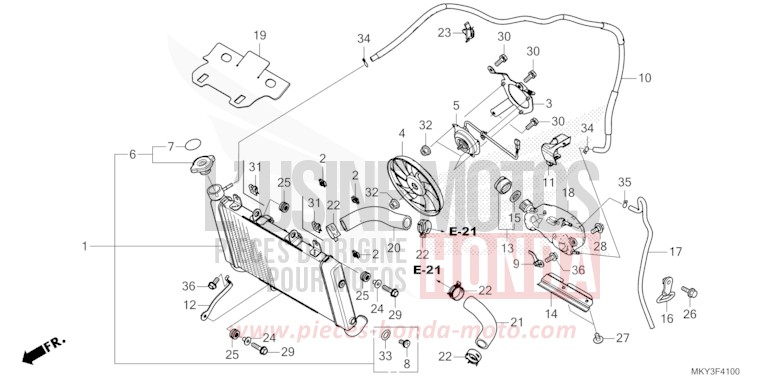 KUEHLER de CBR650R GRAND PRIX RED (R380) de 2022