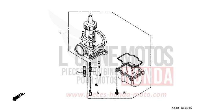 VERGASER ZUSATZBAUTEILE (SATZ) de CR250R SHASTA WHITE (NH138) 1991