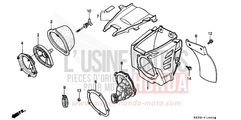 LUFTFILTER de CR250R SHASTA WHITE (NH138) 1991