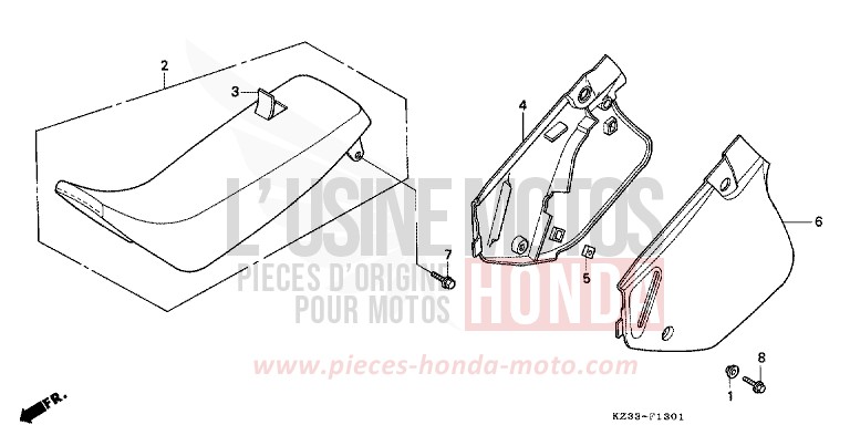 SITZ/SEITENABDECKUNG de CR250R SHASTA WHITE (NH138) 1992