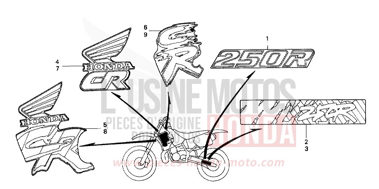 MARKE de CR250R SHASTA WHITE (NH138) 1992