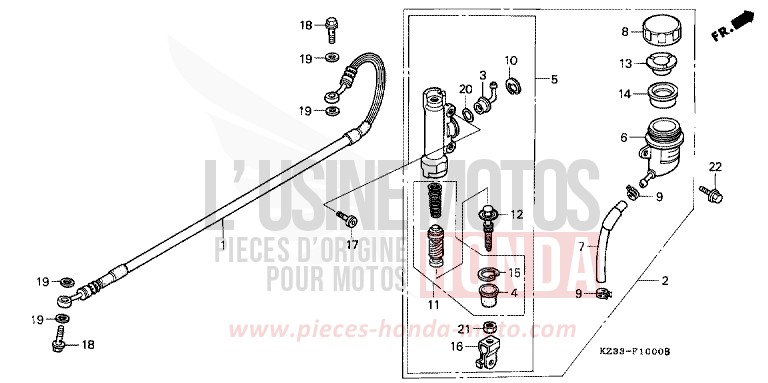 HAUPTBREMSE, HINTEN ZYLINDER de CR250R SHASTA WHITE (NH138) 1994