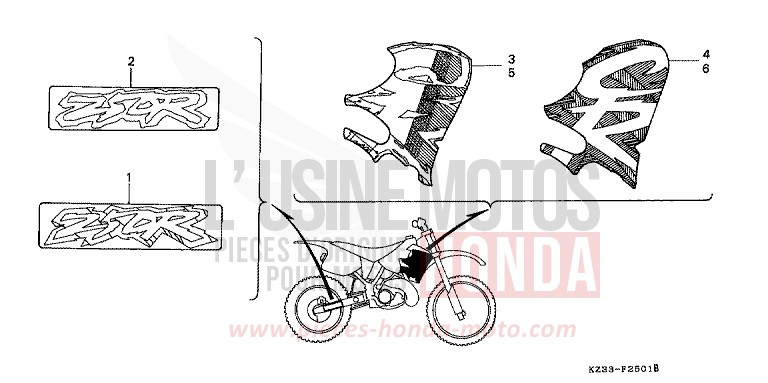 MARKE de CR250R SHASTA WHITE (NH138) 1994