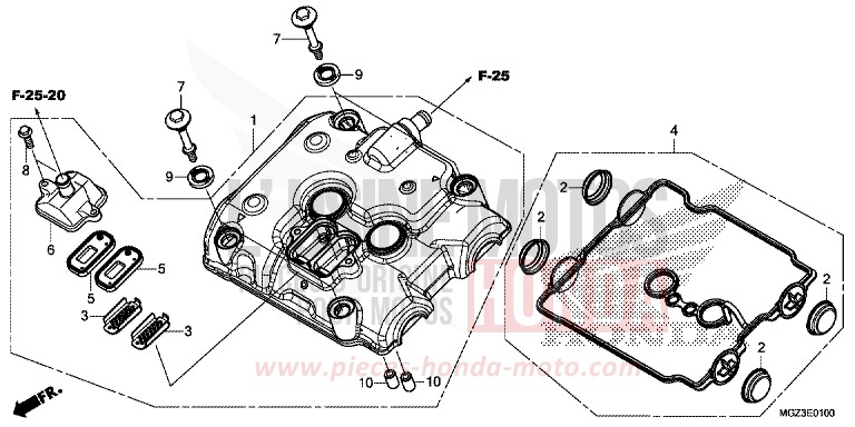 COUVERCLE DE CULASSE de CBR500R PEARL HIMALAYAS WHITE (NHA87) 2013
