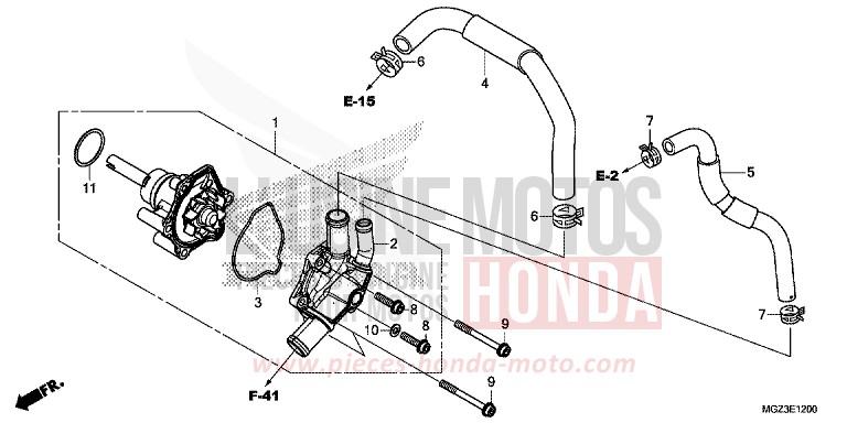 POMPE A EAU de CBR500R PEARL HIMALAYAS WHITE (NHA87) 2013
