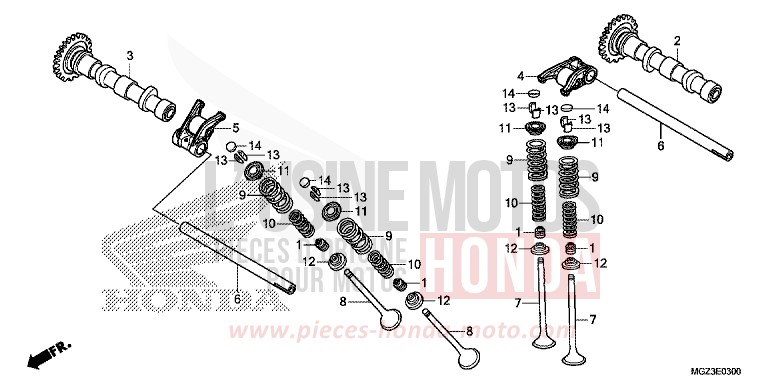 ARBRE A CAMES/SOUPAPE de CBR500R MILLENNIUM RED (R263) 2013