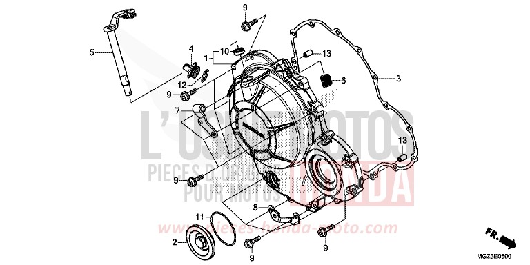 PANNEAU CARTER-MOTEUR D. de CBR500R SEAL SILVER METALLIC (NHA14) 2013