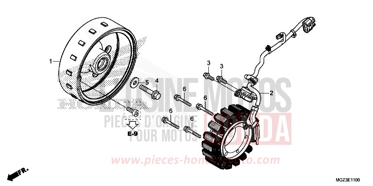 GENERATRICE de CBR500R SEAL SILVER METALLIC (NHA14) 2013