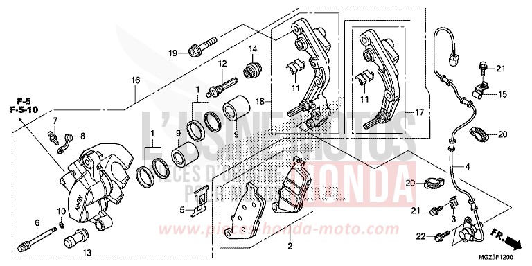 ETRIER DE FREIN AVANT de CBR500R SEAL SILVER METALLIC (NHA14) 2013