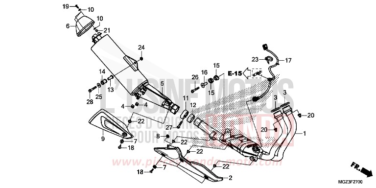 SILENCIEUX D'ECHAPPEMENT de CBR500R SEAL SILVER METALLIC (NHA14) 2013