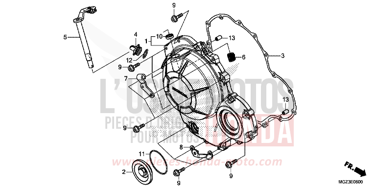 PANNEAU CARTER-MOTEUR D. de CBR500R GRAPHITE BLACK (NHB01) 2013