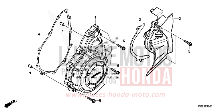 COUVERCLE DE GENERATEUR C.A. de CBR500R GRAPHITE BLACK (NHB01) 2013