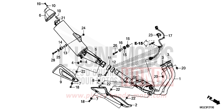 SILENCIEUX D'ECHAPPEMENT de CBR500R GRAPHITE BLACK (NHB01) 2013