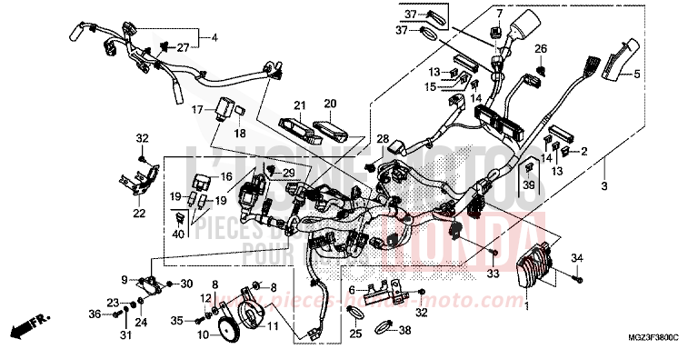 FAISCEAU DES FILS de CBR500R GRAPHITE BLACK (NHB01) 2013