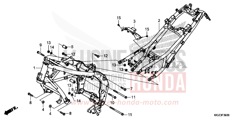 CARROSSERIE DE CHASSIS de CBR500R GRAPHITE BLACK (NHB01) 2013