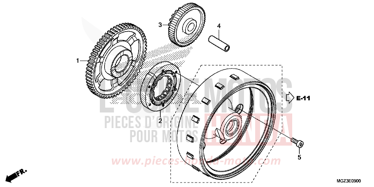 EMBRAYAGE DE DEMARRAGE de CBR500R SEAL SILVER METALLIC (NHA14) 2013