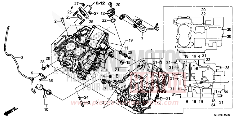 CARTER MOTEUR de CBR500R SEAL SILVER METALLIC (NHA14) 2013