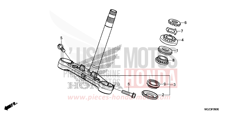TIGE DE DIRECTION de CBR500R SEAL SILVER METALLIC (NHA14) 2013
