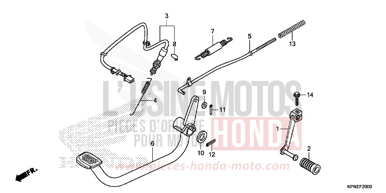 PEDAL (GLR1251WHF/2WHF) de CBF125 PEARL TWINKLE YELLOW (Y202) de 2015