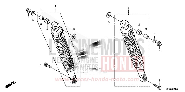 KISSEN, HINTEN de CBF125 PEARL TWINKLE YELLOW (Y202) de 2015