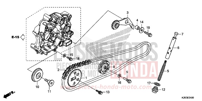 NOCKENWELLENKETTE/SPANNVORRICHTUNG de MSX125 PEARL VALENTINE RED (R353) 2013