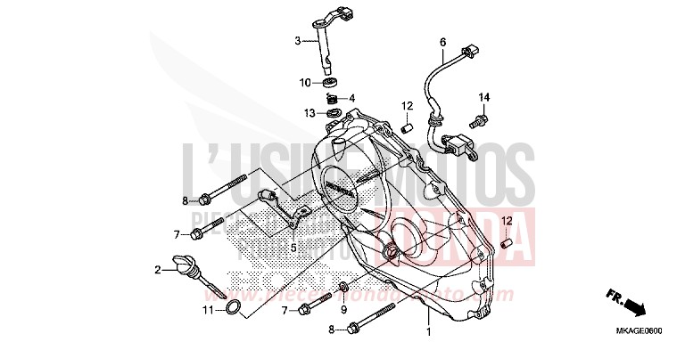 PANNEAU CARTER-MOTEUR D. (NC750S/SA) de NC750S CANDY CHROMOSPHERE RED (R381) de 2018
