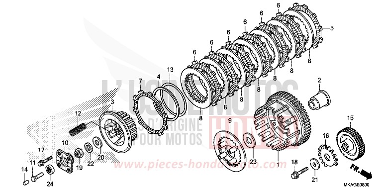 EMBRAYAGE (NC750S/SA) de NC750S CANDY CHROMOSPHERE RED (R381) de 2018