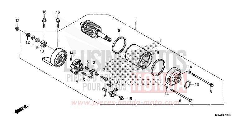 MOTEUR DE DEMARRAGE de NC750S CANDY CHROMOSPHERE RED (R381) de 2018