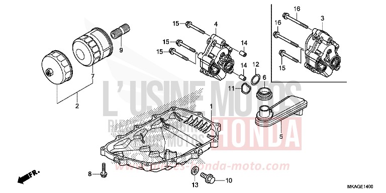CARTER D'HUILE/POMPE A HUILE de NC750S CANDY CHROMOSPHERE RED (R381) de 2018