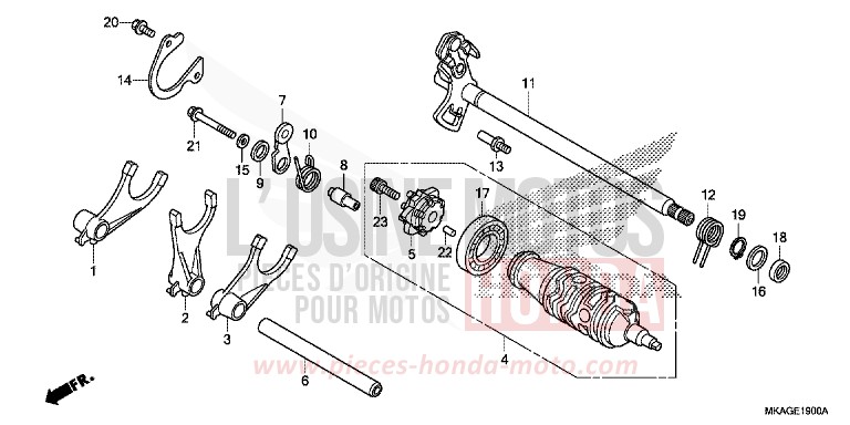 BARILLET DE SELECTION (NC750S/SA) de NC750S CANDY CHROMOSPHERE RED (R381) de 2018