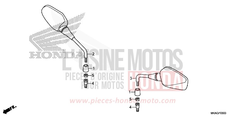 MIROIR de NC750S CANDY CHROMOSPHERE RED (R381) de 2018