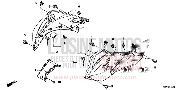 COUVERCLE de NC750S CANDY CHROMOSPHERE RED (R381) de 2018
